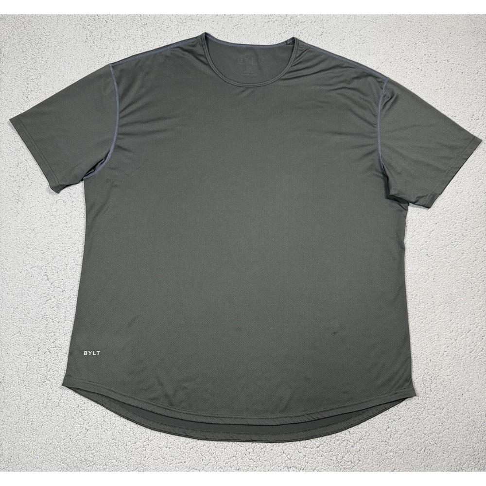 BYLT Shirt Mens 3XL Gray Short Sleeve Crewneck Athletic Performance Gym Top